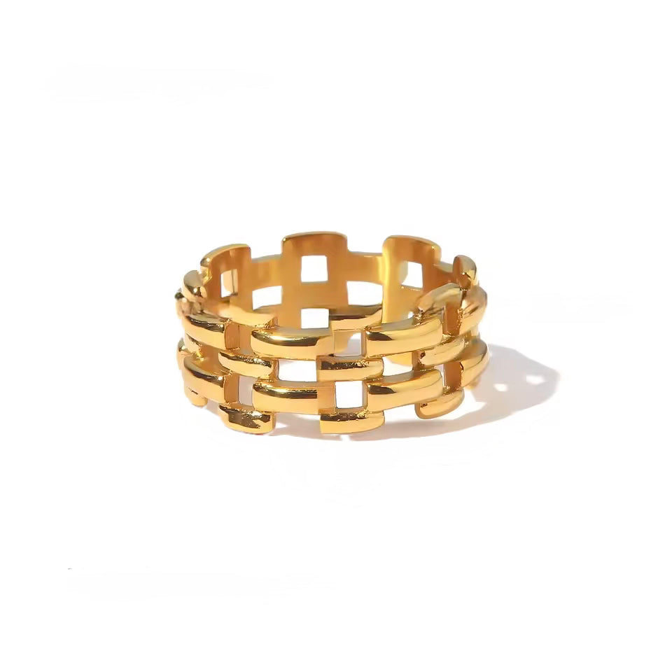 Gold Grid Ring