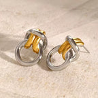 Bold Knot Earrings Bicolor