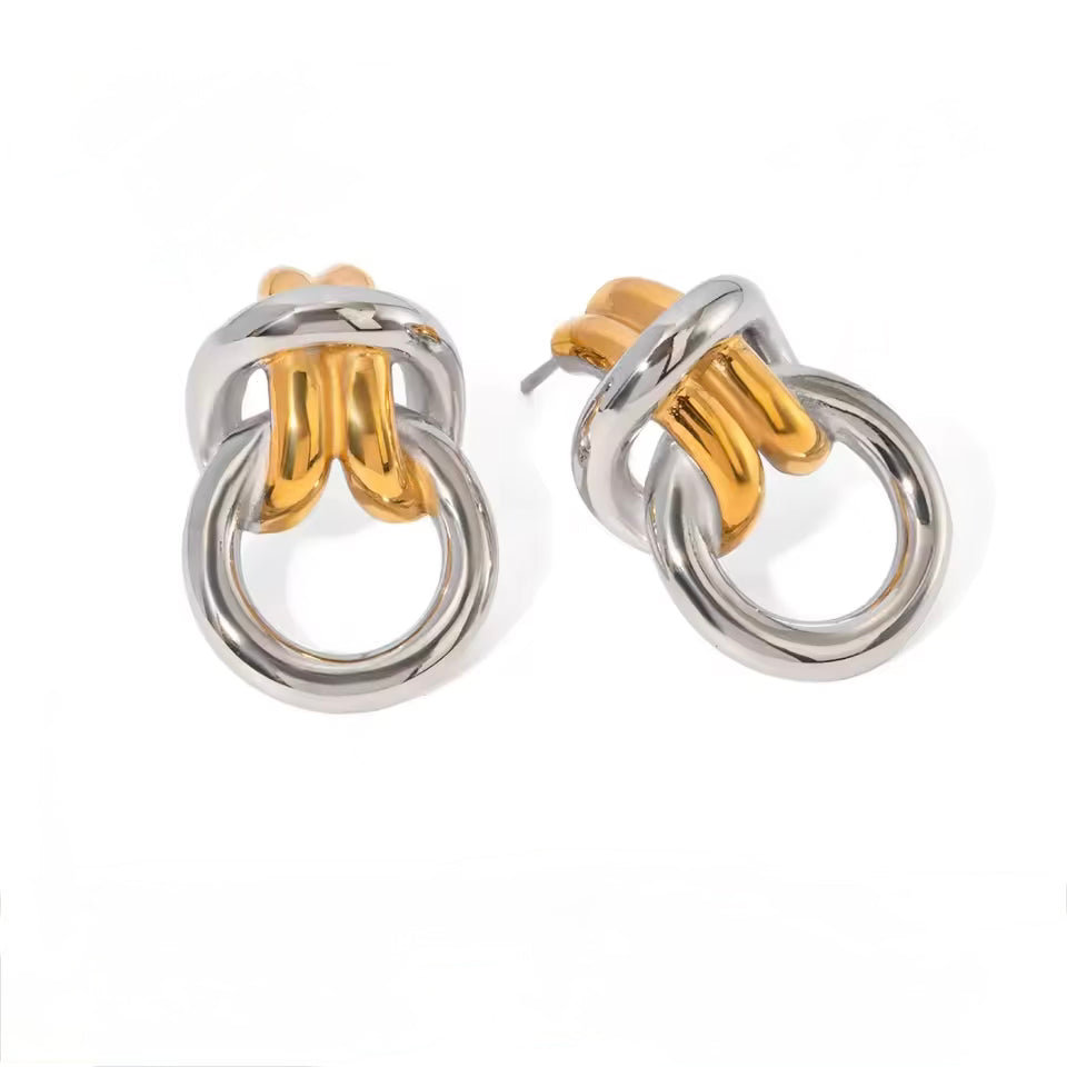 Bold Knot Earrings Bicolor